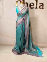 Soft katan with round shaped buttas and contrast border - Image 5
