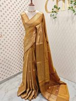 Soft silk with diagonal stripes pattern and check design - Image 3