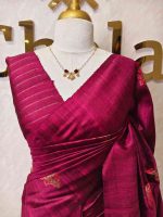 Tussar Banarasi with 7 Petal floral butta designs - Image 26