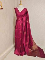 Tussar Banarasi with 7 Petal floral butta designs - Image 28