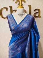 Tussar banarasi with heritage patterns on body often featuring a decorative boarder