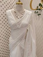 Kota silk with embroidery, sequence work on border and pallu - Image 13