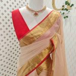 Mul cotton saree with a plain body, complemented by a broad zari boarder