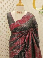 Organza with turkish work with scallop border