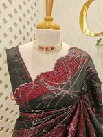 Organza with turkish work with scallop border - Image 3