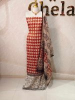 Net kotta salwar material with small geometric triangle patterns all over the body - Image 2