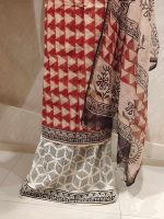 Net kotta salwar material with small geometric triangle patterns all over the body - Image 3
