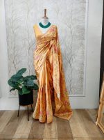 Tussar silk with blanket stitch on border and full body embroidery - Image 2