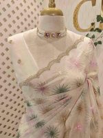 Organza with multicolour startbrust like embroidery all over the body - Image 2