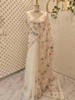 Organza with multicolour startbrust like embroidery all over the body - Image 3