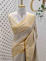 Banarasi with flowing flowers like pattern with contrast border - Image 14