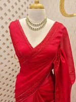 Kota silk with embroidery, sequence work on border and pallu