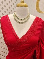 Kota silk with embroidery, sequence work on border and pallu - Image 2