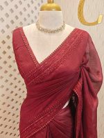 Kota silk with embroidery, sequence work on border and pallu - Image 4