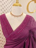 Kota silk with embroidery, sequence work on border and pallu - Image 8