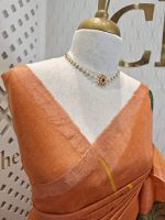 Linen with tissue texture and Lotus plant like thread work - Image 2