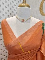 Linen with tissue texture and Lotus plant like thread work - Image 3