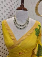 Linen with tissue texture and Lotus plant like thread work - Image 6