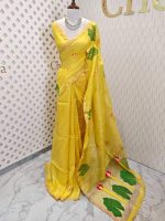 Linen with tissue texture and Lotus plant like thread work - Image 7