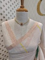 Linen with tissue texture and Lotus plant like thread work - Image 9