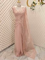 Crushed organza with floral cutwork embroidery - Image 3