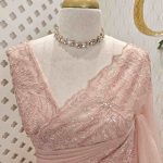 Crushed organza with floral cutwork embroidery