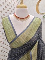 Linen with mini check pattern - Image 5