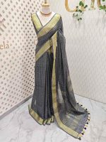 Linen with mini check pattern - Image 6
