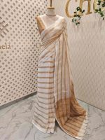 Linen with zari striped body - Image 6