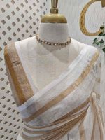 Linen with zari striped body - Image 5