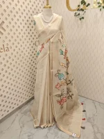 Tissue with multi colour large applique embroidery pattern - Image 3