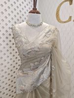 Organza with turkish leafs like work on border