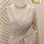 Organza with turkish vertical metalic,self thread crinkled like pattern
