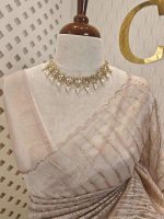 Organza with turkish vertical metalic,self thread crinkled like pattern - Image 2