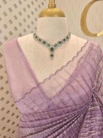 Organza with turkish vertical metalic,self thread crinkled like pattern - Image 8