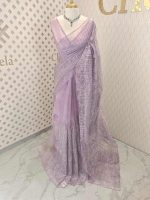 Organza with turkish vertical metalic,self thread crinkled like pattern - Image 9