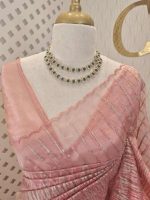 Organza with turkish vertical metalic,self thread crinkled like pattern - Image 11