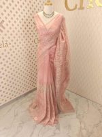 Organza with turkish vertical metalic,self thread crinkled like pattern - Image 12