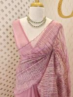 Organza with turkish vertical metalic,self thread crinkled like pattern - Image 13