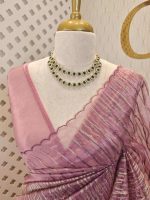 Organza with turkish vertical metalic,self thread crinkled like pattern - Image 14