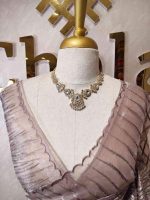 Organza with turkish vertical metalic,self thread crinkled like pattern - Image 23
