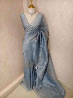 Organza with turkish vertical metalic,self thread crinkled like pattern - Image 29