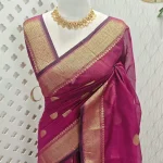 Cotton silk with zari-woven golden circle motifs