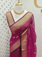 Cotton silk with zari-woven golden circle motifs
