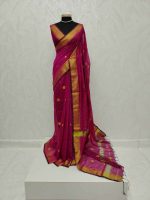 Cotton silk with zari-woven golden circle motifs - Image 24