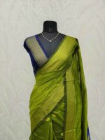 Cotton silk with zari-woven golden circle motifs - Image 21