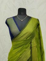 Cotton silk with zari-woven golden circle motifs - Image 20