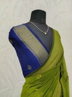 Cotton silk with zari-woven golden circle motifs - Image 19