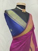 Cotton silk with zari-woven golden circle motifs - Image 16