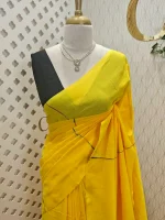 Khadi cotton with multi-colour zari stripes and tessal detailing - Image 4